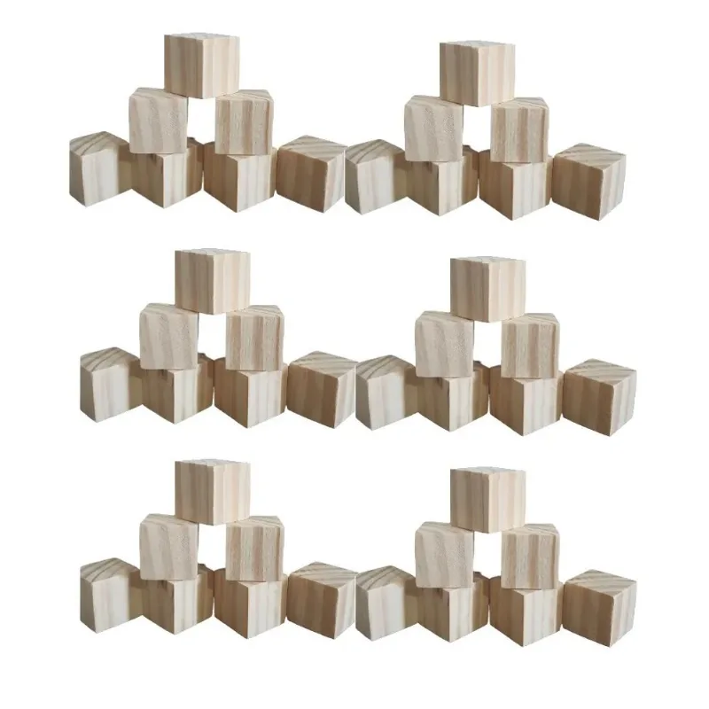 Cubos De Madeira Para Artesanato 4 Cm X 4 Cm Kit 15 Unid