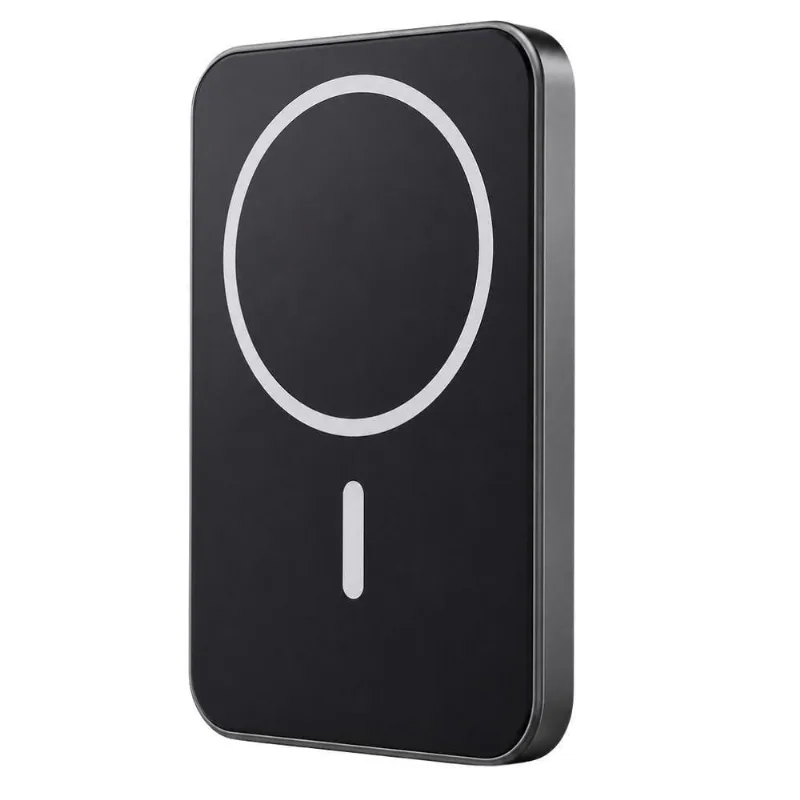 Power Bank Magnético Portátil MDM com Carregamento sem Fio 5000mAh Preto