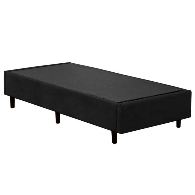 Cama Box Solteiro Suede Mega Cama Preto 88x188x42cm - OUTRAS