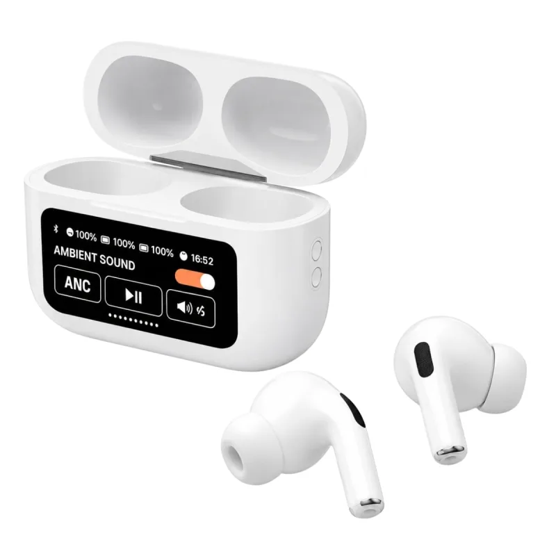 Headphone TWS Branco Perolado Display Digital Microfone HD - MDM