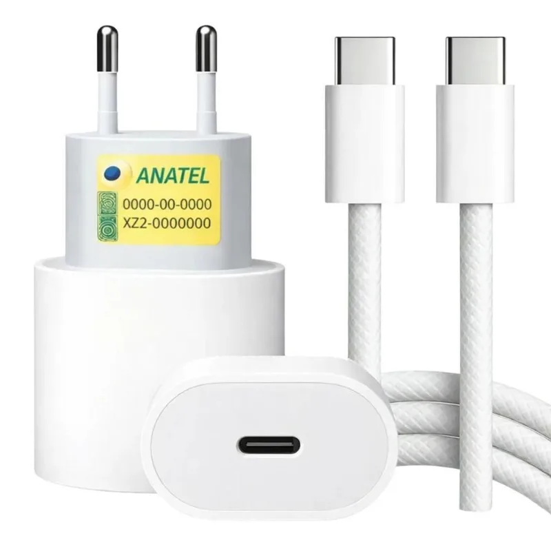 Carregador de Parede Usb C MDM com Power Delivery e Cabos Inclusos Branco