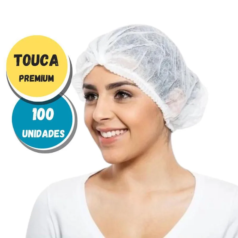 Touca Descartável tnt 100 Unidades - Proteção Sanfonada