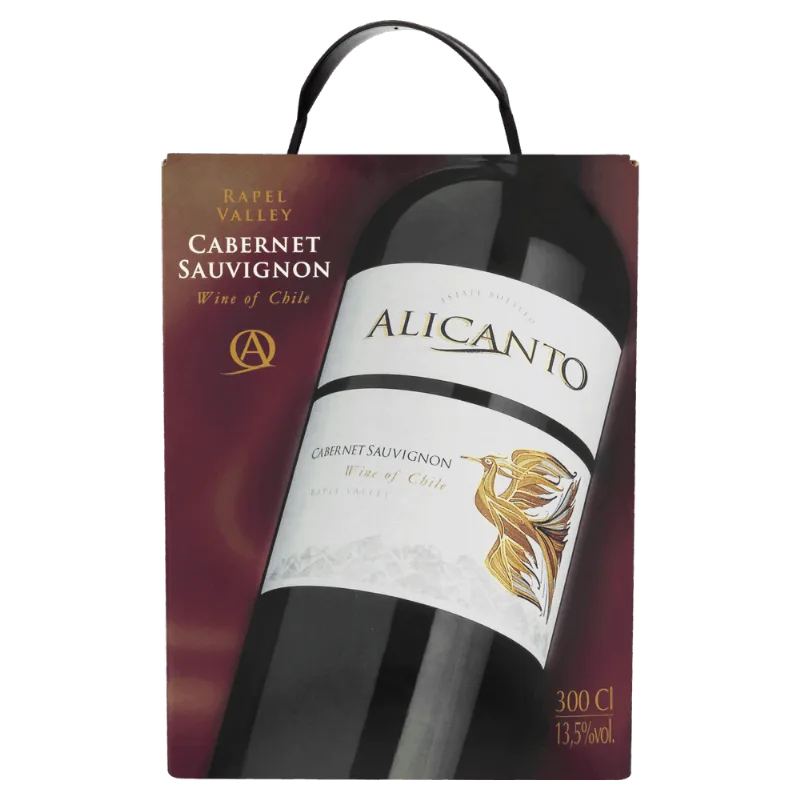 Pack Vinho Chileno Tinto Seco Alicanto Cabernet Sauvignon Rapel Valley Caixa 3l 4 Unidades