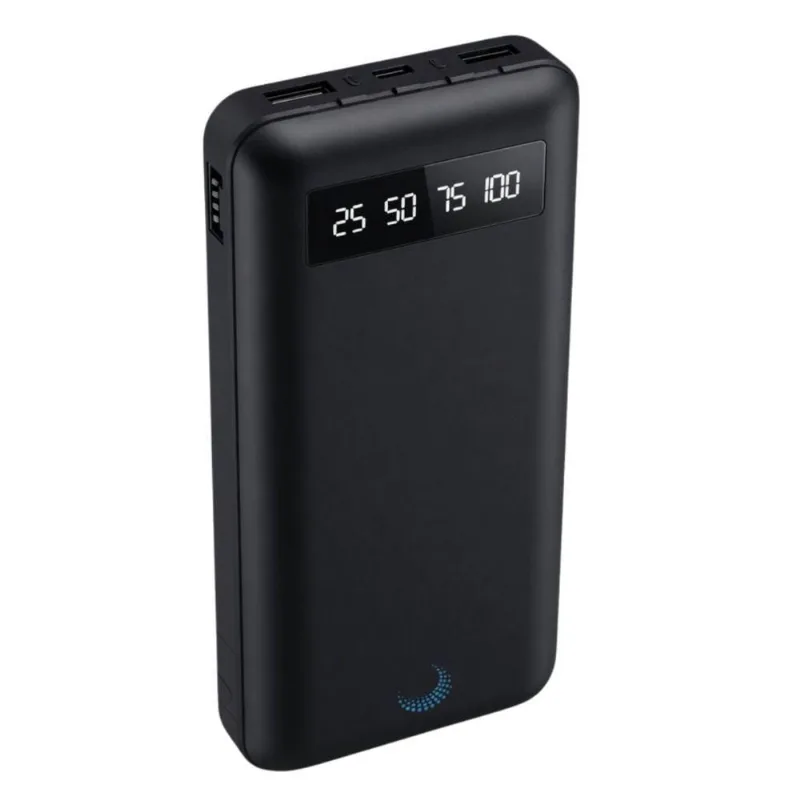 Power Bank MDM Premium com Display de Carga Exata Usb para Até Três Dispositivos Preto