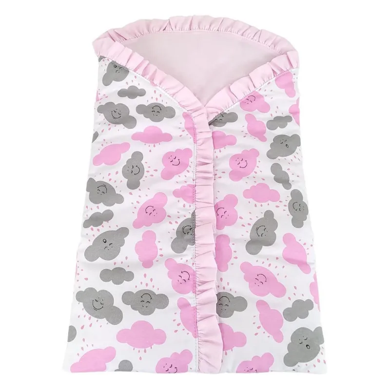 Porta Bebê Saco De Dormir Menina Nuvem Rosa