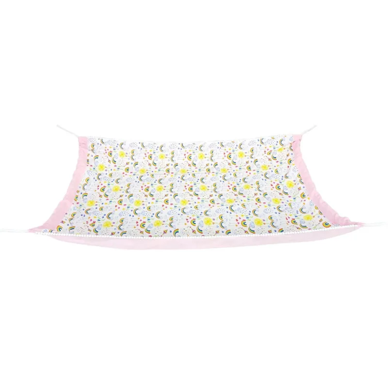 Rede De Berço Bebê Infantil Menina Arco Iris Rosa