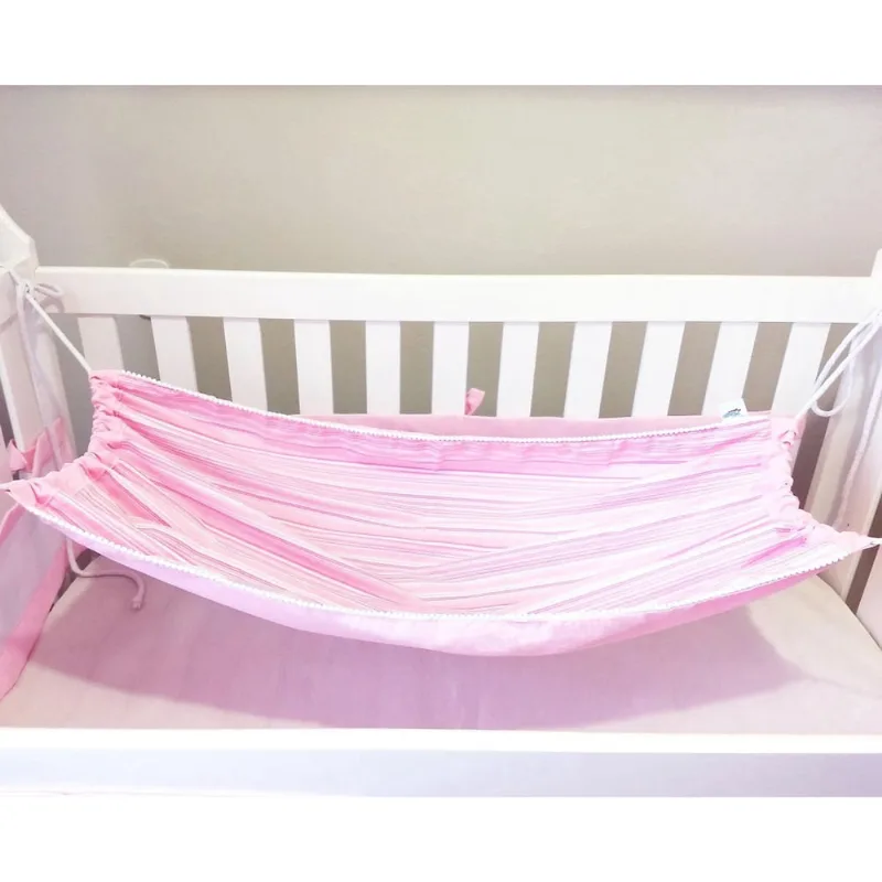 Rede De Berço Bebê Infantil Menina Listrado Rosa Pink