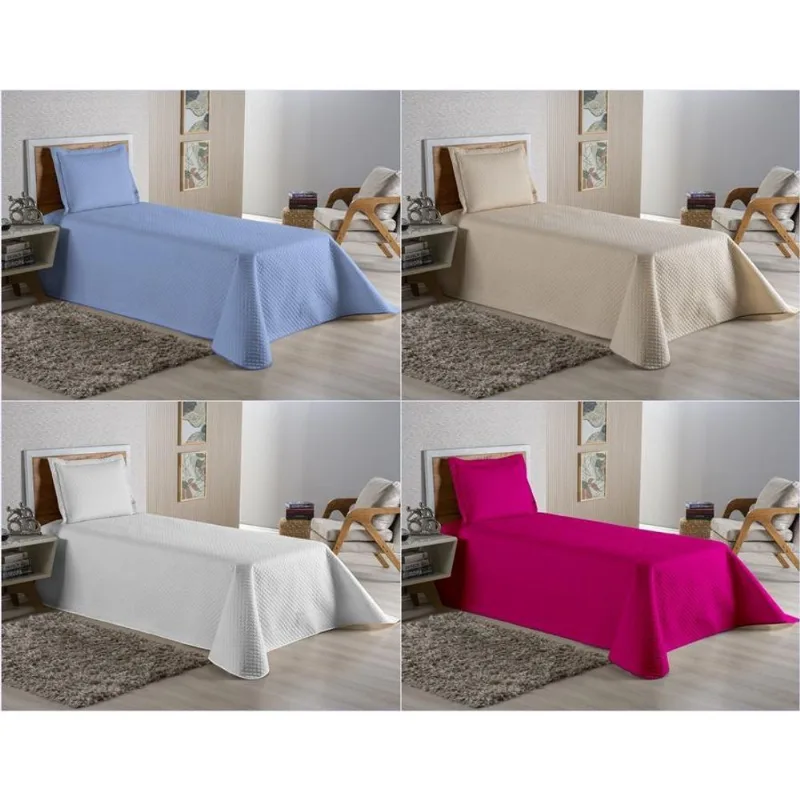 Kit Colcha Cobre Leito Cama De Solteiro 2 Peças Dubai Matelassê