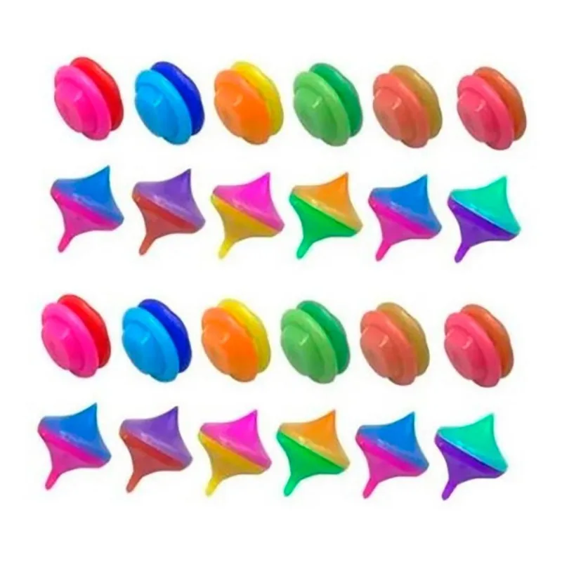 Kit 100 Ioio E Pião Brinquedo Infantil Lembrancinha