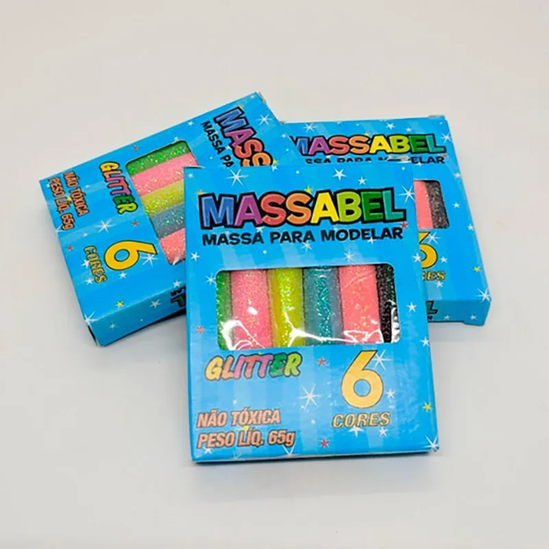Massinha Glitter 10 Caixas 6 Unidades - Sortidos