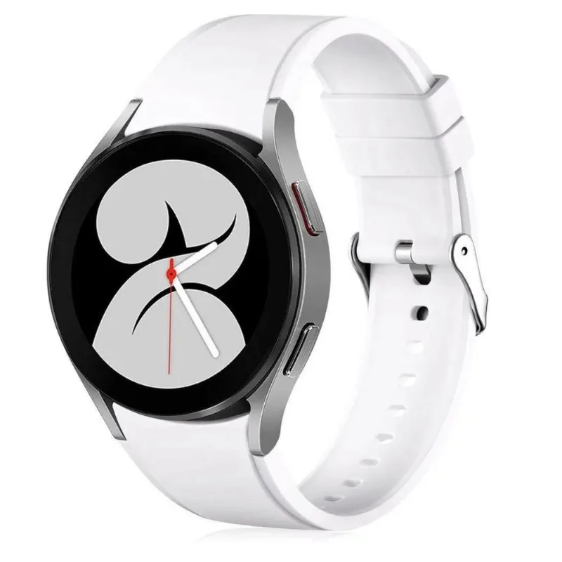 Pulseira Branca Textura Lisa SAM Watch 4 - Design Inteligente