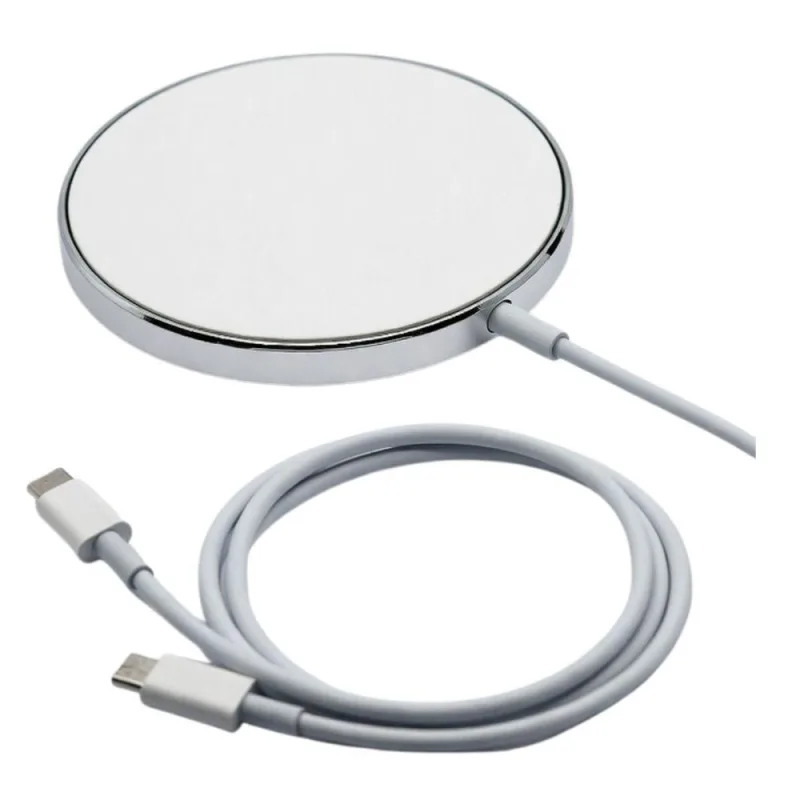 Carregador Wireless 15W MDM Redondo para Carregar Dispositivos sem Cabo Branco - MDM - Câmeras E Drones