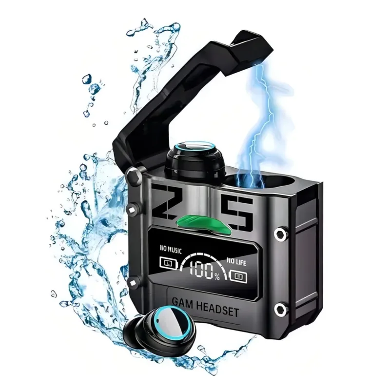 Headset Bluetooth Z5 Gamer Case Carregador com Tela Digital - MDM - Tablets, Ipads E E-readers