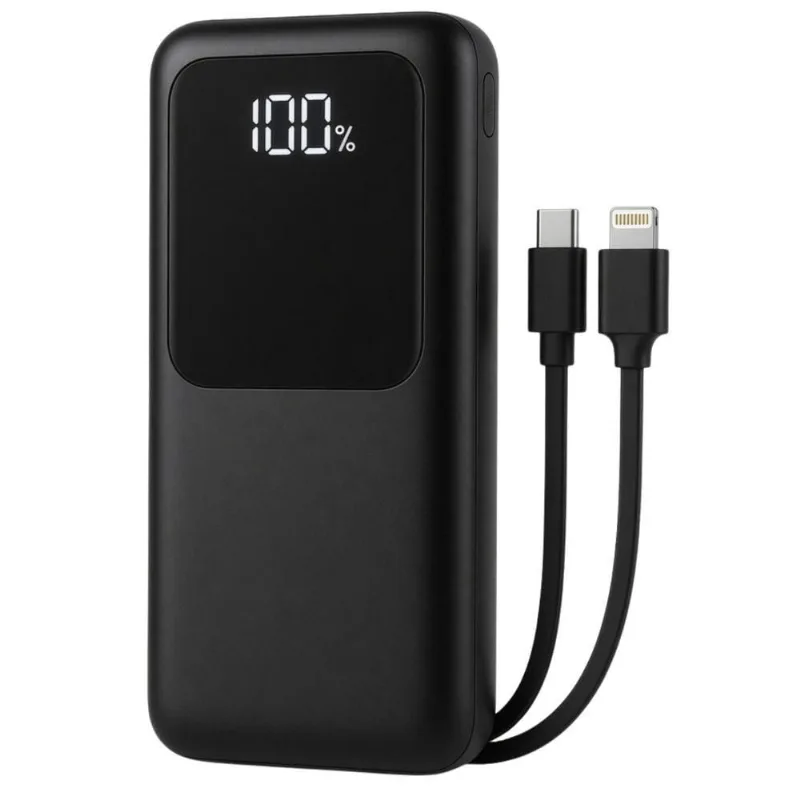 Power Bank MDM Usb-c e Lightning com Display Digital de Bateria Preto