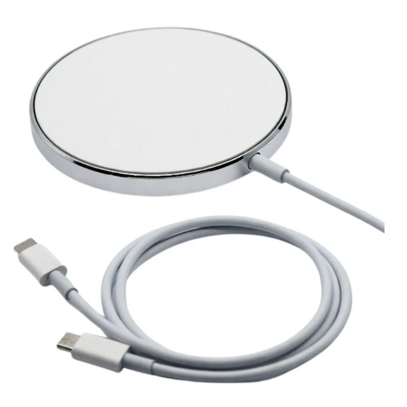 Carregador sem Fio MDM Qi 15W Design Redondo Compatível com Smartphones