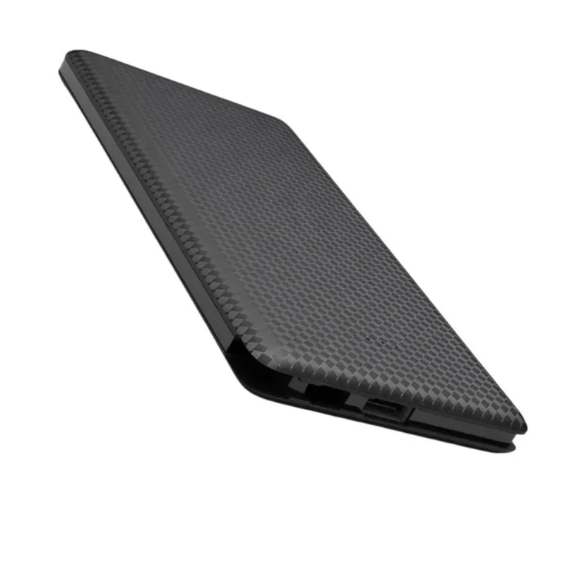 Carregador Portátil MDM para Celular Bateria Externa Slim com Textura Padrão Carbono Preto