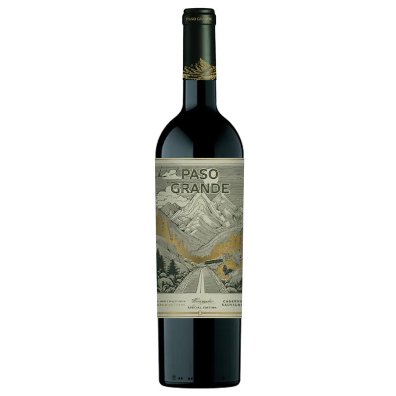 VINHO CHILENO PASO GRANDE GRAN RESERVA GARRAFA 750ML CABERNET SAUVIGNON