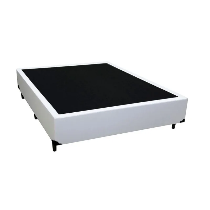 Cama Box Casal Sintético King Design Branco 138x188x40
