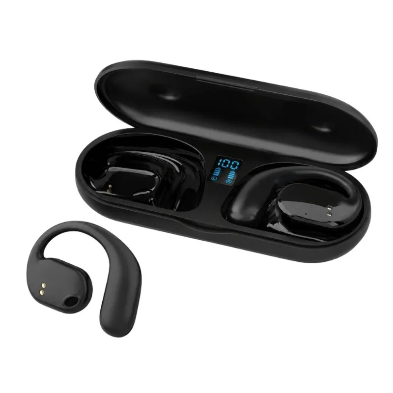 Fone Premium Preto Condução Óssea Bateria Longa para Viagem