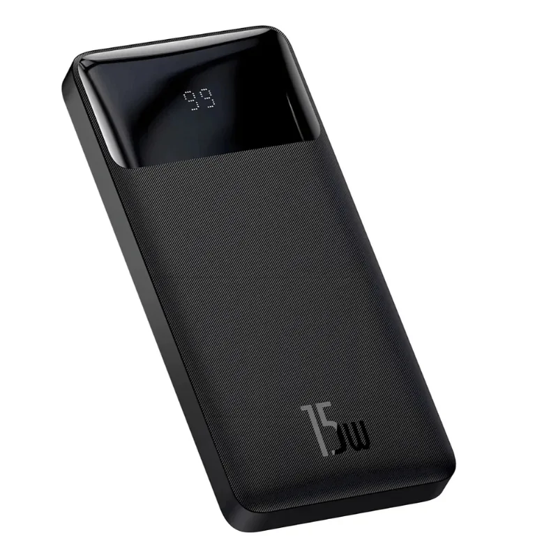 Power Bank Ultrafino Digital Preto 22.5w Carregamento Instantâneo