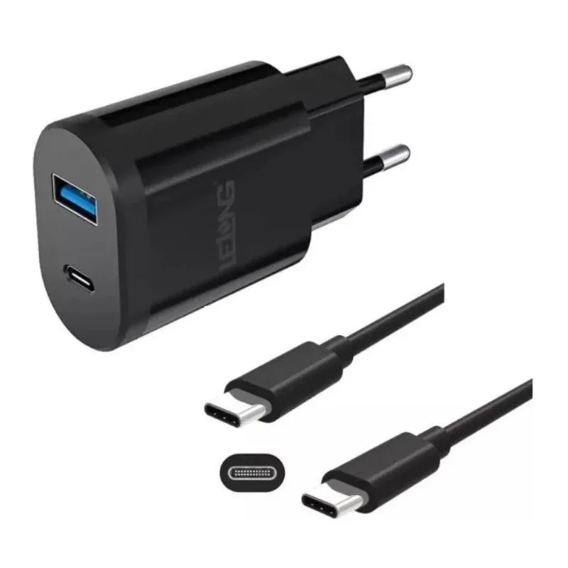 Carregador Usb Tipo C MDM para Celular Rápido 20W Preto com Cabo Tipo C e Lightning - MDM - Tablets, Ipads E E-readers