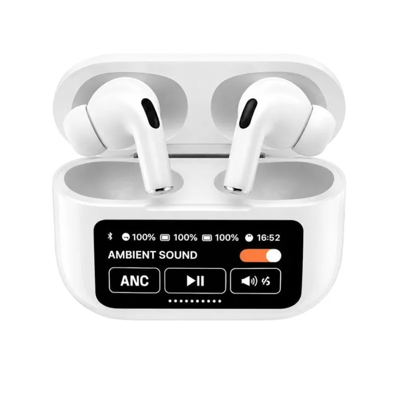 Fone de Ouvido Bluetooth MDM com Display Digital e Modo Gamer LCD Integrado Branco - MDM - Agro