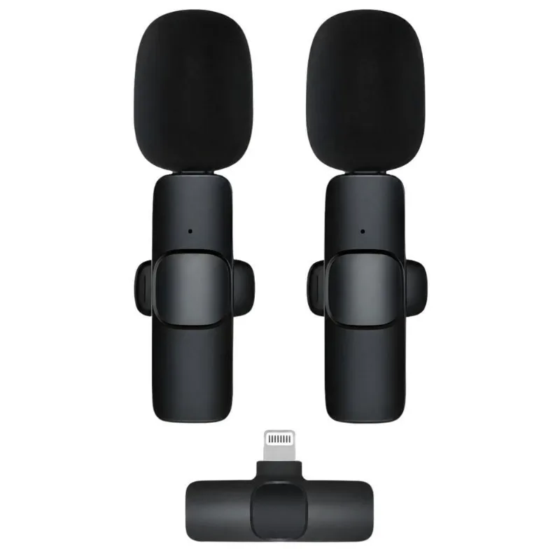 Kit Microfone De Lapela Mdm Para Captação De Voz Com 2 Unidades Conexão Lightning