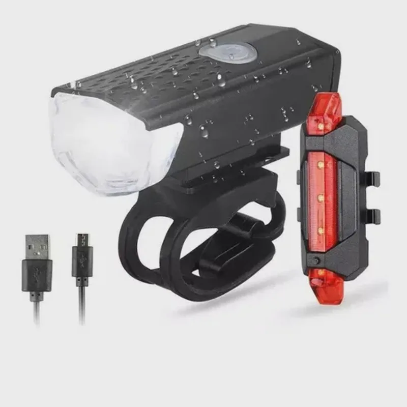 Kit Lanterna Farol Pisca Led Ciclismo Bike Bicicleta Usb Recarregável