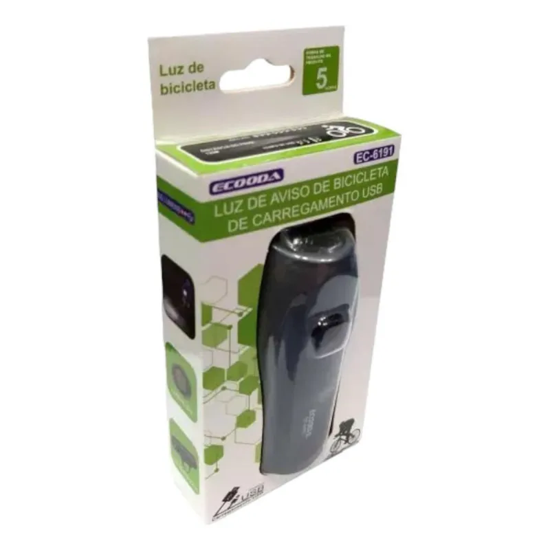 Luz De Aviso De Bicicleta De Carregamento Usb Ec-6191 Ecooda