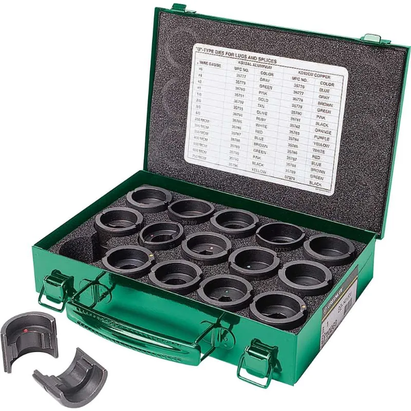 Jogo de matrizes para conectores de cobre 6AWG a 750MCM 16 peças GREENLEE