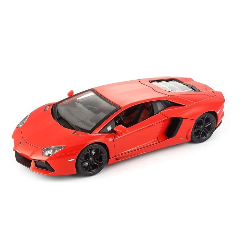 Miniatura - Carro - Lamborghini Aventador - 1:18 -Bburago Plus - LARANJA Bburago