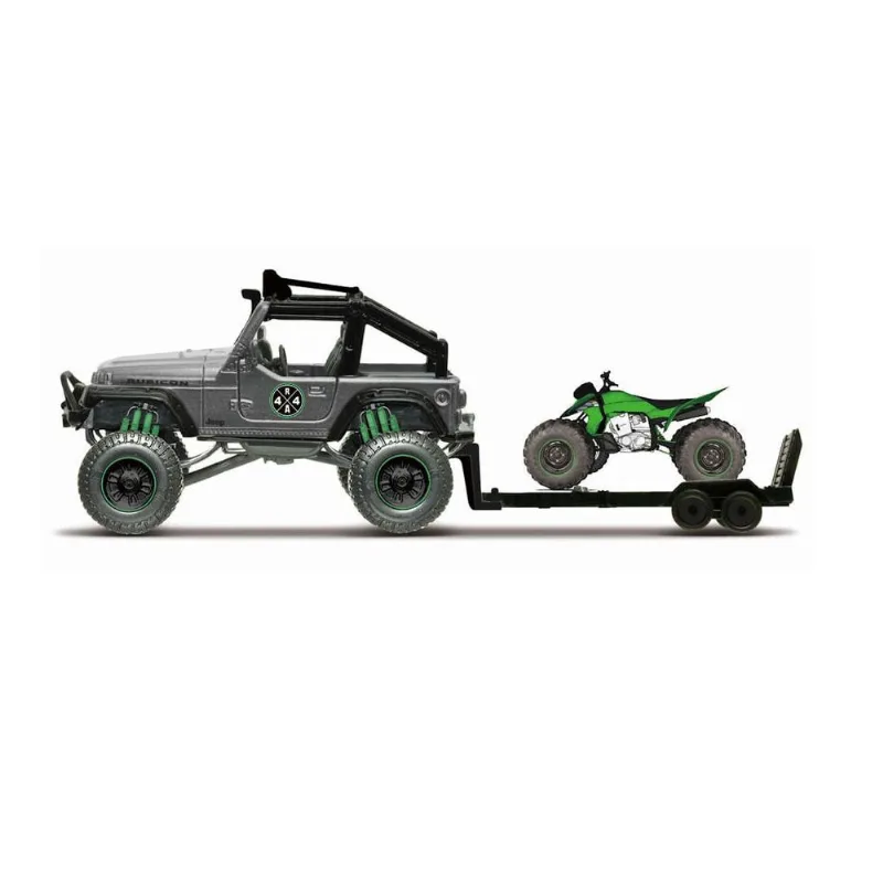 Miniatura 4X4 Rebels Rugged Adventures Maisto Fresh Metal - Jeep Wrangler Rubicon with ATV Maisto