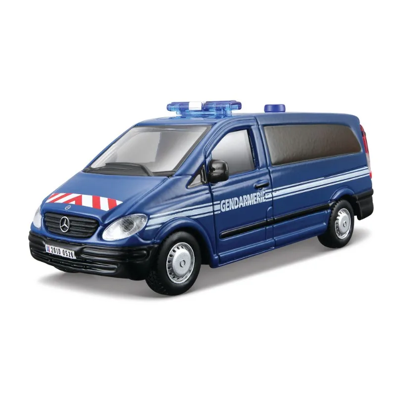 Miniatura - Carro - Mercedes Benz Vito - 1:50 - Bburago Emergency - AZUL Bburago