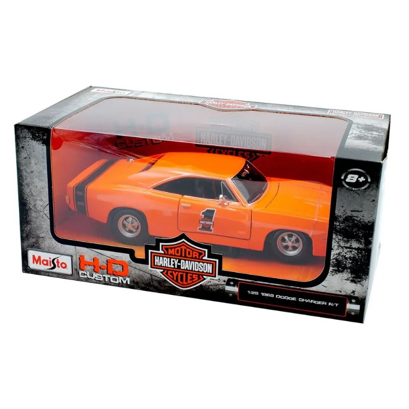 Miniatura - Carro - 1969 Dodge Charger R:T - 1:24 - Maisto Design - LARANJA Maisto