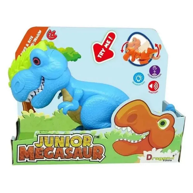 Junior Megasaur T Rex Azul com Luz e Som Barao Atacadista