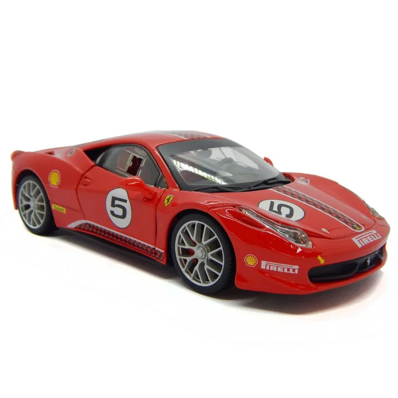 Miniatura - Carro - Ferrari 458 Challenge - 1:24 - Bburago Racing - Vermelho Bburago