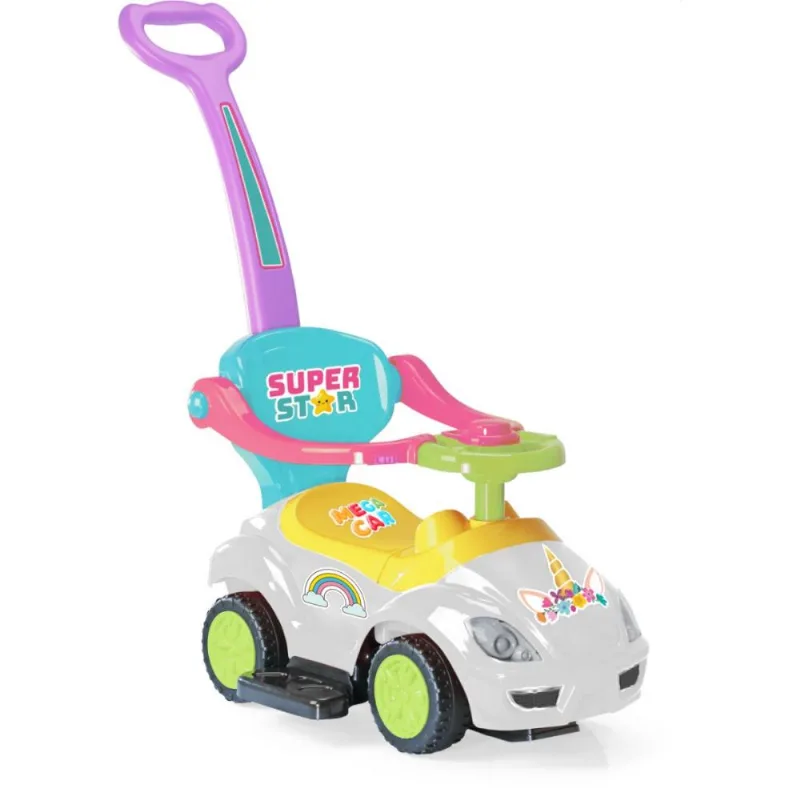 VEICULO PARA BEBE MEGA CAR UNICORNIO C/EMPURRADO