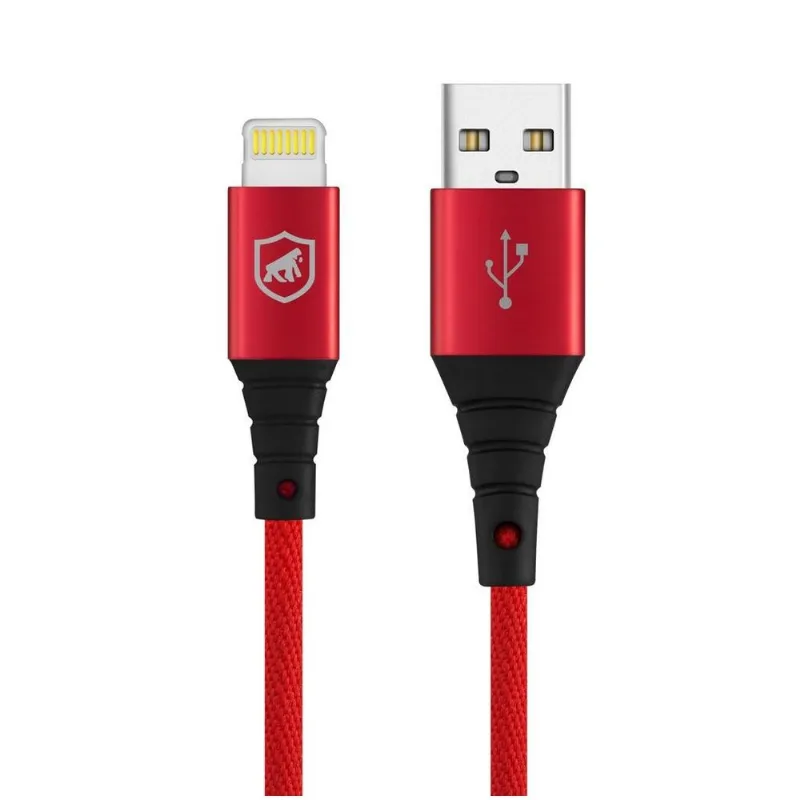 Cabo Tech Proof Vermelho ( iPhone / iPad ) Lightning 1,2m (MFI Homologado) - Gshield