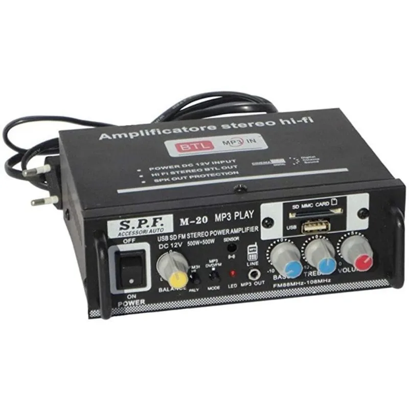 Amplificador Com Bluetooth, Fm, Usb, Sd, Karaoke 110v Ou 12v