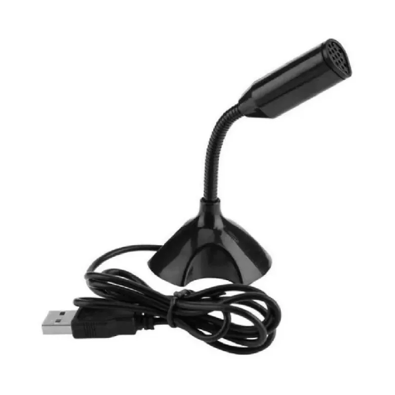 Microfone Para Pc Usb Desktop Com Suporte e Ajuste 360 Graus - Dex - Instrumentos Musicais