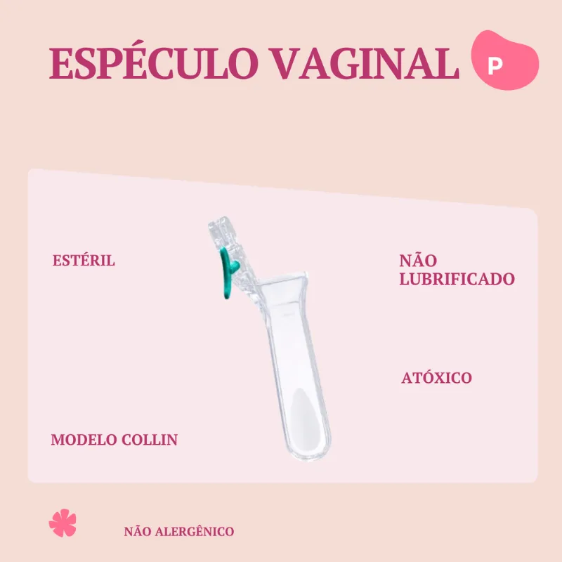 KIT 10 Especulo Vaginal P Esteril e Lubrificado Descartável