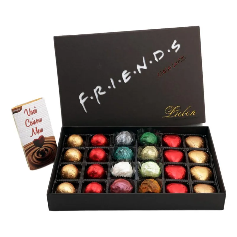 Caixa de Chocolate Corações Trufas Marshmallow Presente Amor