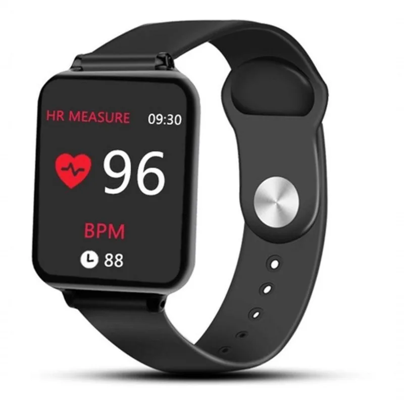 Relógio Inteligente B57 Smartwatch Monitor Cardíaco Pressão Ios Android - Preto
