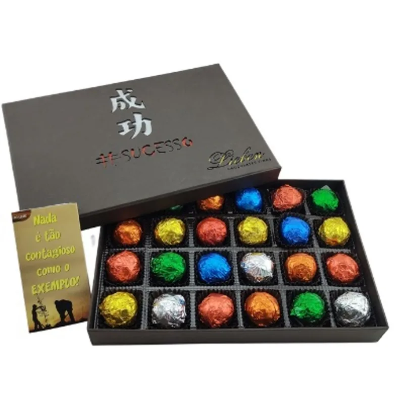 Caixa de Chocolate Trufas Gourmet Presentei com Gratidão