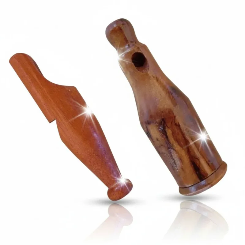 2 Apitos Premium Rola E Apito Profissional Madeira Jacutinga