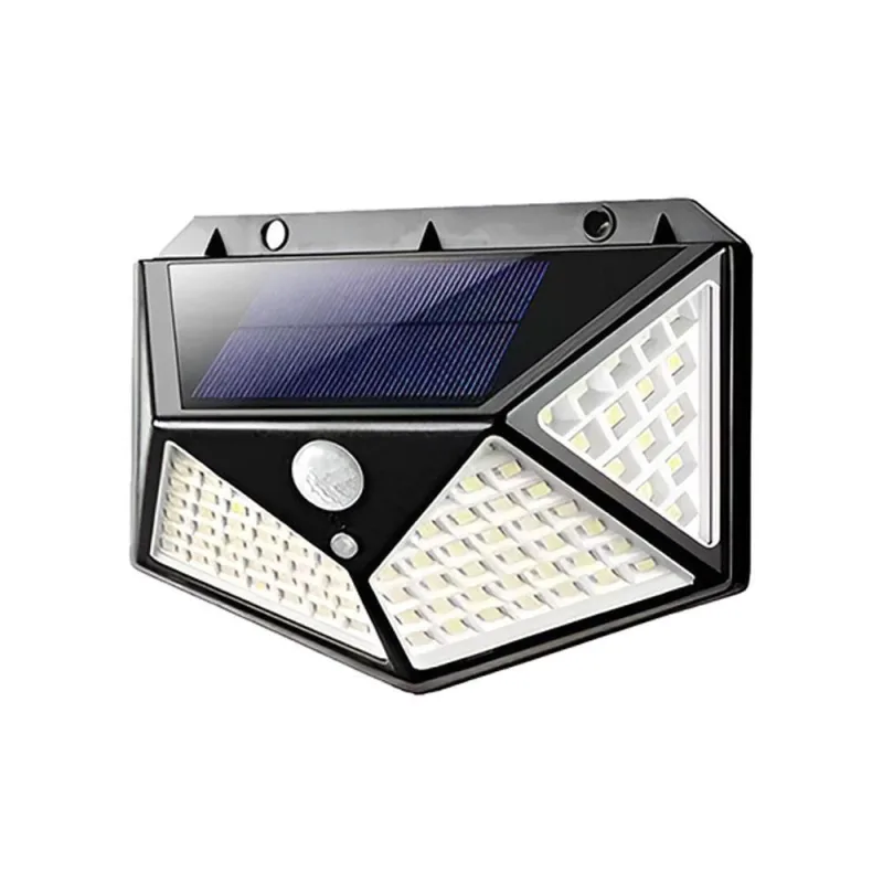 Luminária Solar 100 Leds Sensor De Movimento Lâmpada Com 3 Funções área Externa Jardim Ip65 - OUTRAS - Móveis
