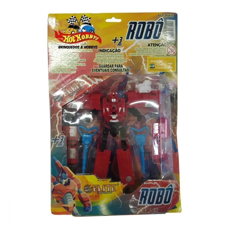 Robo Transformer Vermelho com Acessorios Elite - Elite - Brinquedos