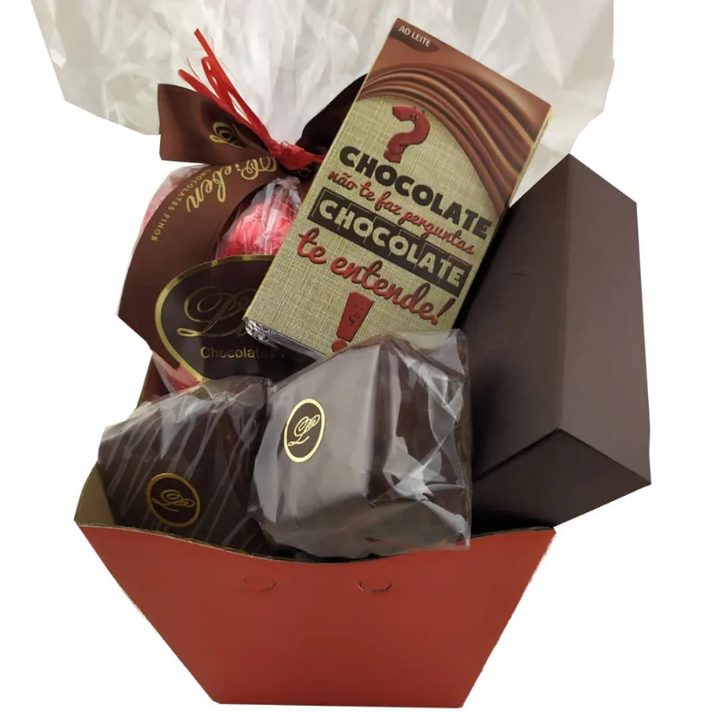 Cesta Chocolates Presente Madrinha Padrinho Pão De Mel Trufa