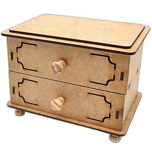 Mdf Cômoda 2 Gavetas 18x12x11 - Higiene E Beleza