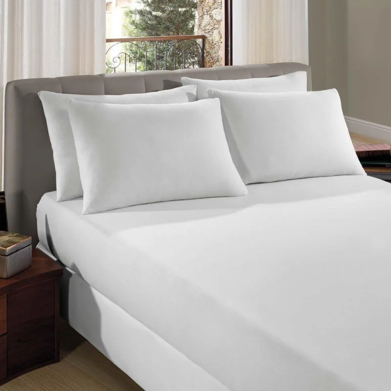 Lençol Casal King Liverpool Com Elástico Avulso 1 Peça Tecido Malha Fio 30/1 Penteado 100% Algodão - Branco - Vilela Enxovais - Cama, Mesa E Banho